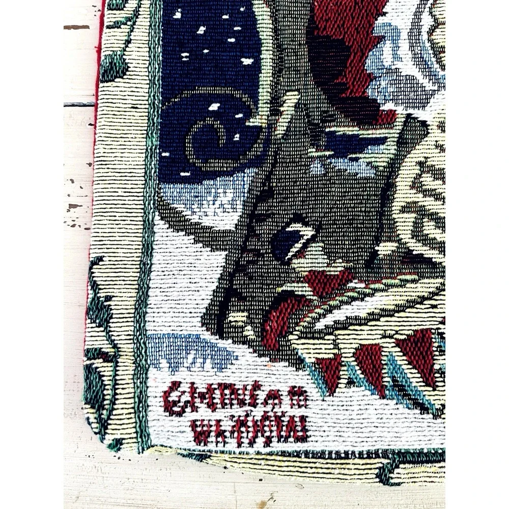 Vintage Tapestry Christmas Pillow Cover Santa Claus 